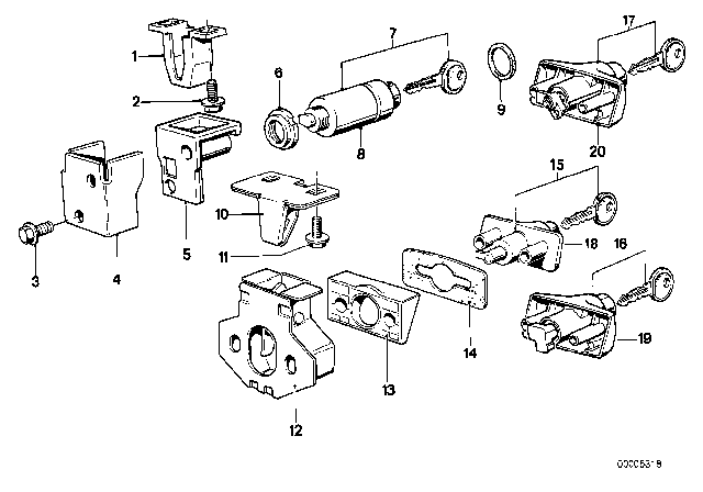 1980 BMW 633CSi Trunk Lid Diagram