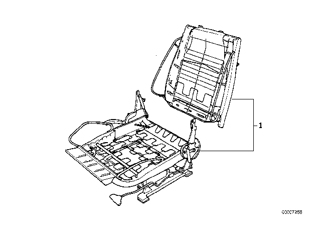 1991 BMW 318i Repair Seat Left Diagram for 52108129991