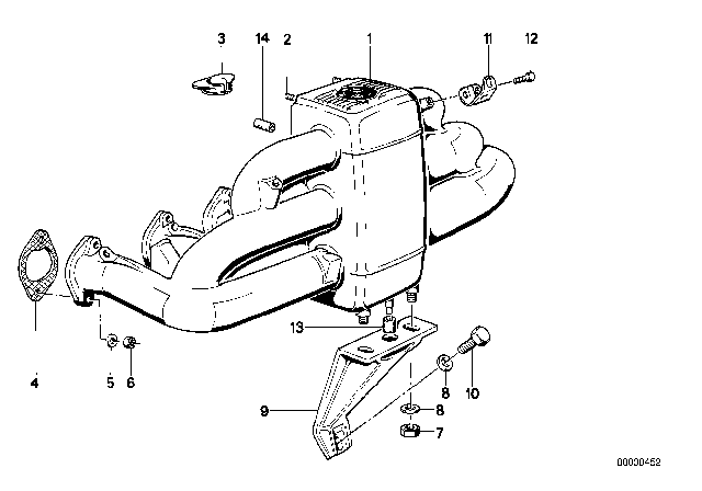 1991 BMW 735i Intake Manifold System Diagram