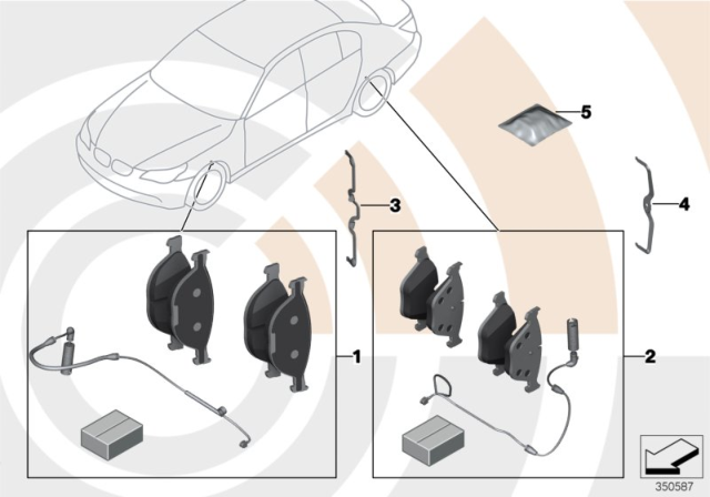 2009 BMW M5 Service Kit, Brake Pads / Value Line Diagram