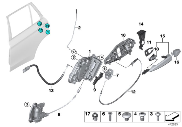 2015 BMW X5 Locking System, Door Diagram 2