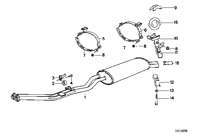 1991 BMW 325ix Exhaust System Diagram