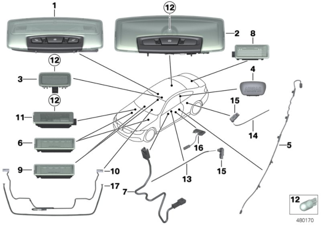 2020 BMW 440i xDrive Fibre-Optic Conductor Rear Right Diagram for 63319248668