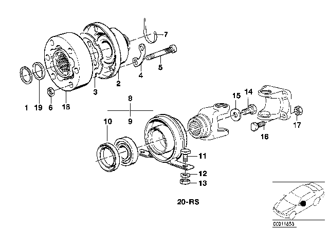 1984 BMW 633CSi Grooved Ball Bearing Diagram for 26121209590