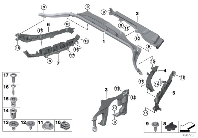 2019 BMW X4 Mounting Parts, Engine Compartment Diagram