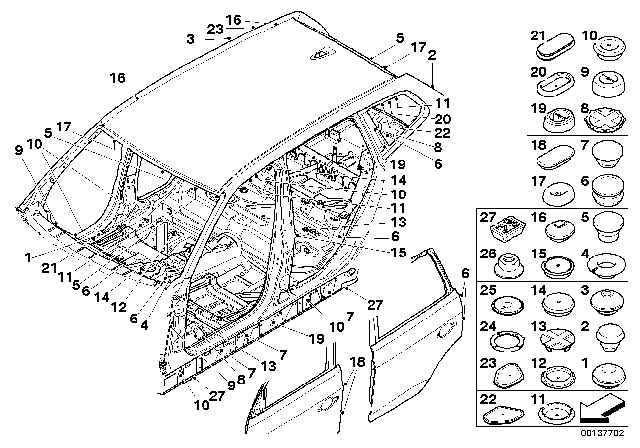 2007 BMW X3 Sealing Plug Diagram for 51713402712