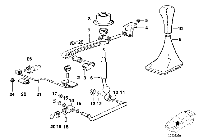 1989 BMW 325is Gearshift, Mechanical Transmission Diagram 1
