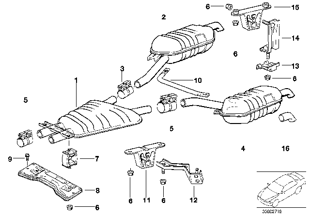 1997 BMW 740iL Support Left Diagram for 18211704241