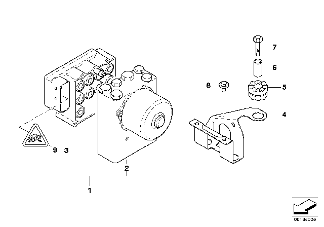 1998 BMW 318ti Repair Kit, Control Unit Abs Diagram for 34521164969