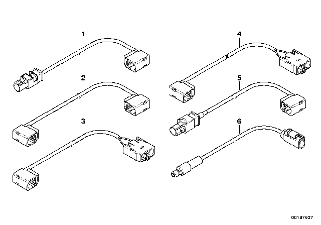 2007 BMW 550i Antenna Cable Diagram for 61126962825