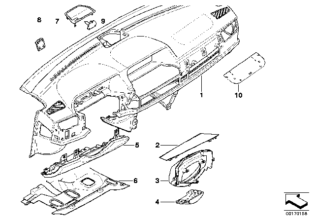 2008 BMW Alpina B7 Steering Column Cover Diagram for 51457018960