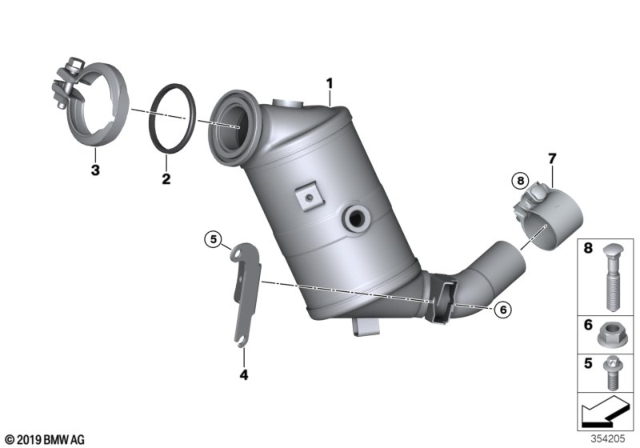 2019 BMW i3s Engine - Compartment Catalytic Converter Diagram