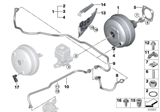 2014 BMW X5 Vacuum Pipe Diagram for 11667575774