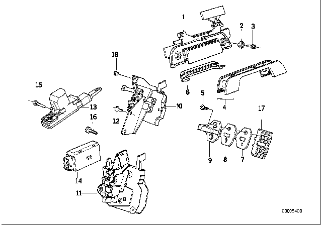 1991 BMW 535i Lock Plate Diagram for 41351888409