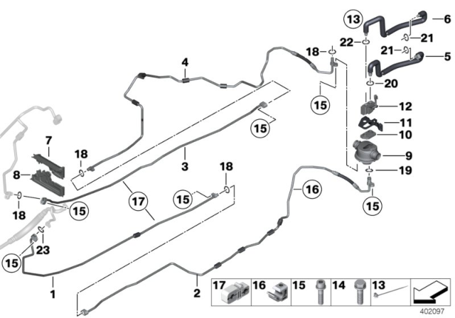 2011 BMW 750Li Pressure Line, Underfloor, Part 2 Diagram for 64539167144