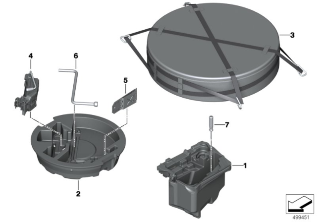 2020 BMW M8 Tool Kit / Lifting Jack Diagram