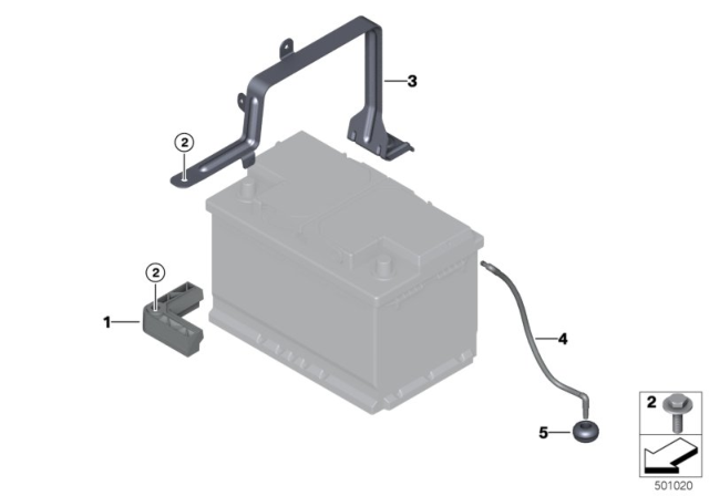 2011 BMW X3 Battery Holder And Mounting Parts Diagram