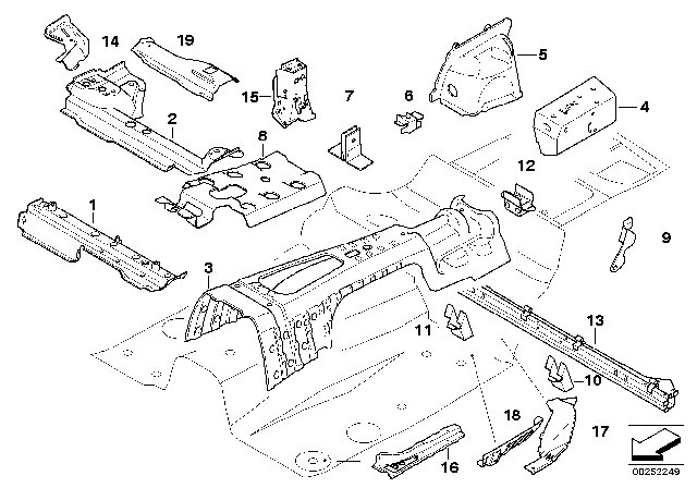 2010 BMW M3 Partition Trunk / Floor Parts Diagram