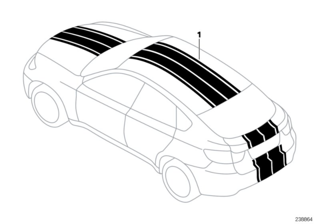 2010 BMW X6 Pin-Stripe Decal Kit Diagram for 51142180800