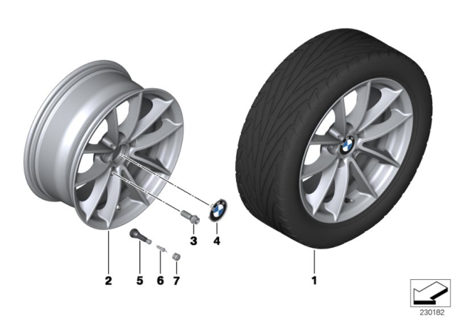2016 BMW X3 BMW LA Wheel, V-Spoke Diagram 1
