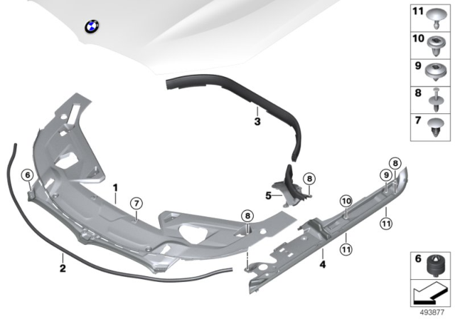 2020 BMW M850i xDrive Cover Engine Compartment Cen Diagram for 51767465212