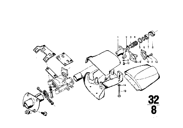 1968 BMW 1602 Steering Column - Trim Panel / Attaching Parts Diagram 2