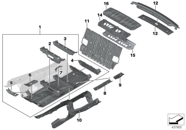 2019 BMW 740i Partition Trunk / Floor Parts Diagram