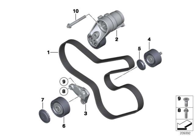 2015 BMW X3 Belt Drive-Alternator / AC / Power Steering Diagram