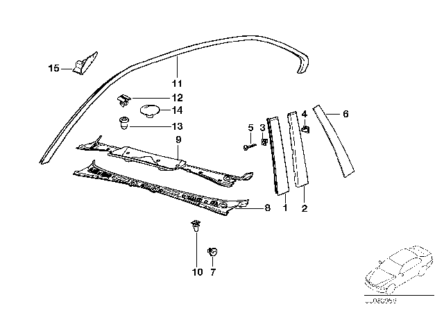 1995 BMW 318is Roofledge Left Diagram for 51131977681
