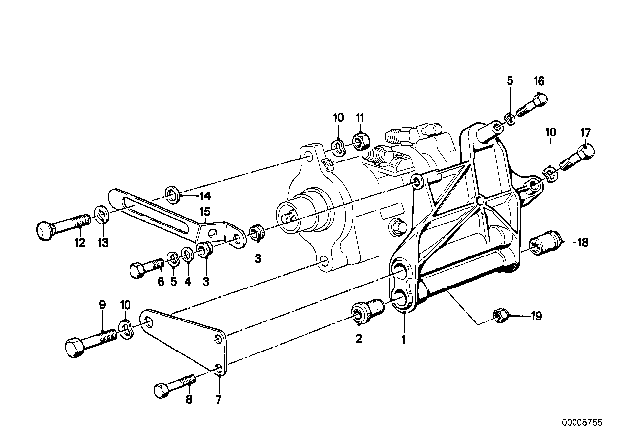 1978 BMW 320i Air Conditioning Compressor Mounting Parts Diagram 2