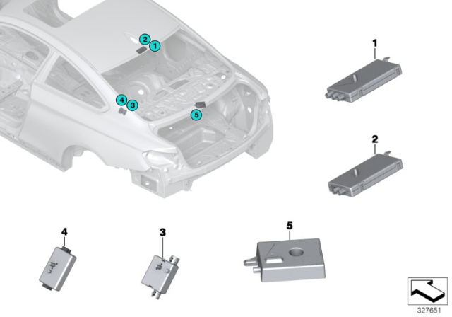 2018 BMW M3 Components, Antenna Amplifier Diagram