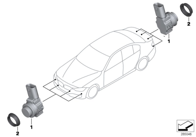 2015 BMW 435i Ultrasonic-Sensor Diagram