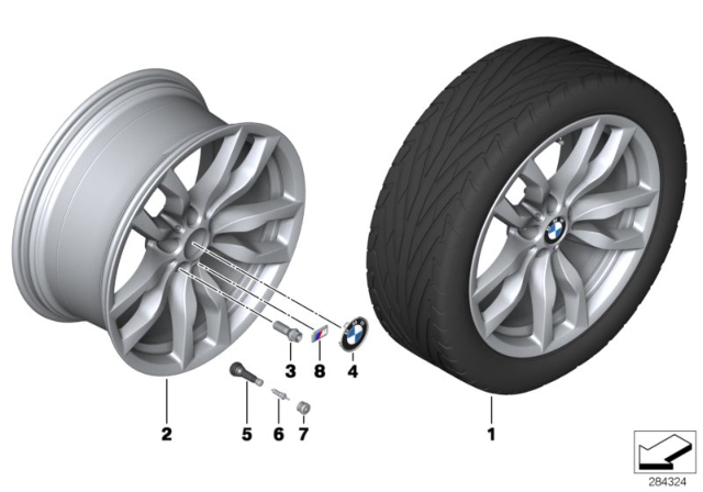 2010 BMW X6 BMW LA Wheel, M Double Spoke Diagram 3