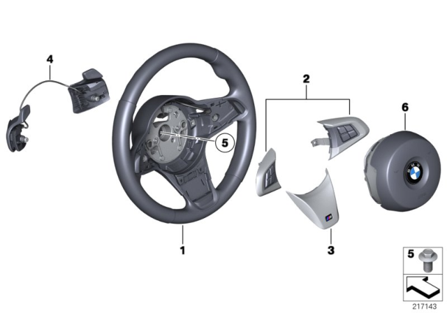 2012 BMW Z4 M Sports Steering Wheel, Airbag Diagram 1