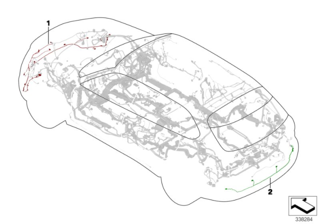 2018 BMW X5 M Wiring Harnesses, Bumper, Front / Rear Diagram