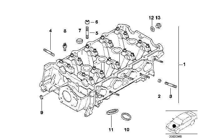 1996 BMW 318ti Cylinder Head Diagram for 11121433913