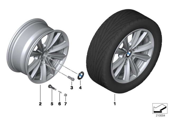 2013 BMW 535i BMW LA Wheel, V-Spoke Diagram 1