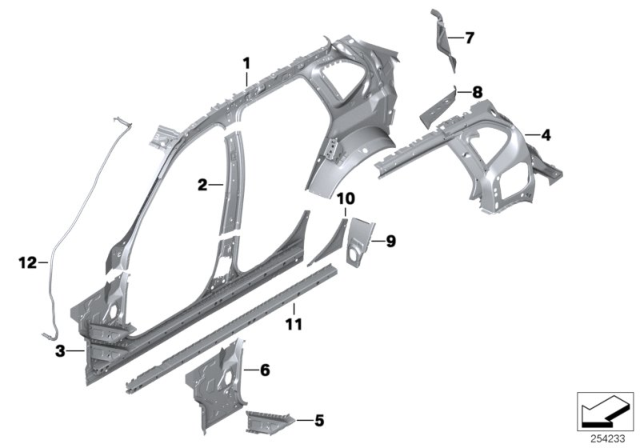 2015 BMW X1 Body-Side Frame Diagram