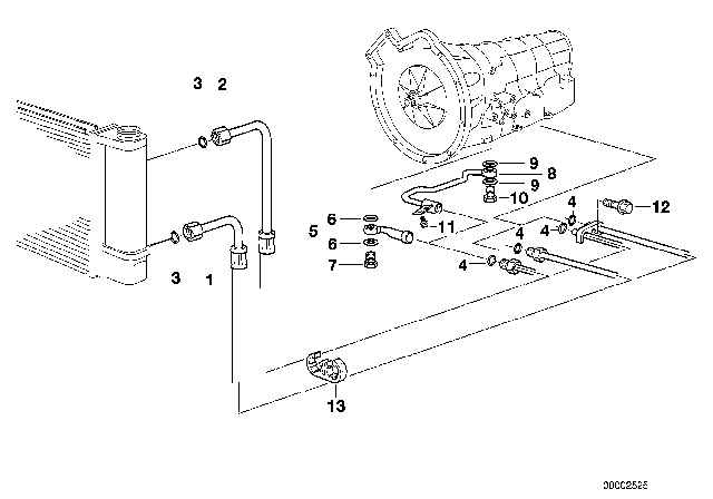 1991 BMW 750iL Transmission Oil Cooling Diagram