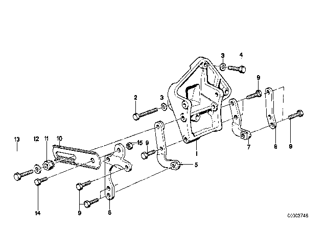 1988 BMW 528e Adjusting Bar Diagram for 12311274747