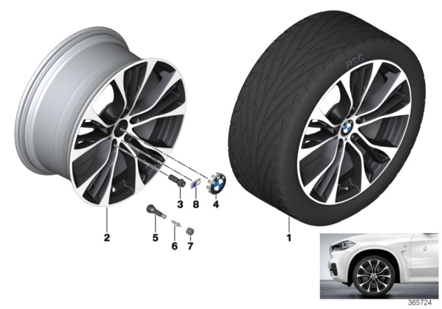2016 BMW X4 BMW LA Wheel, M Double Spoke Diagram 5