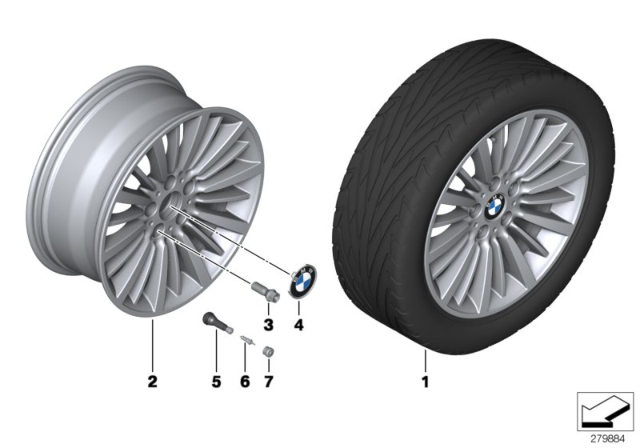 2014 BMW 328i xDrive BMW LA Wheel, Multi-Spoke Diagram 6