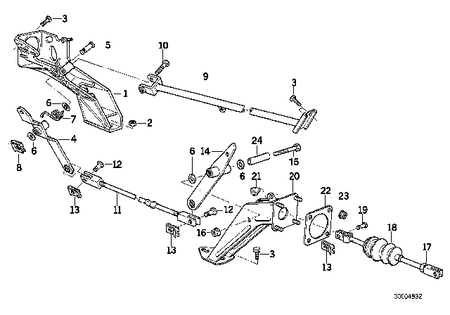 1994 BMW 740iL Supporting Bracket Diagram for 35211161303