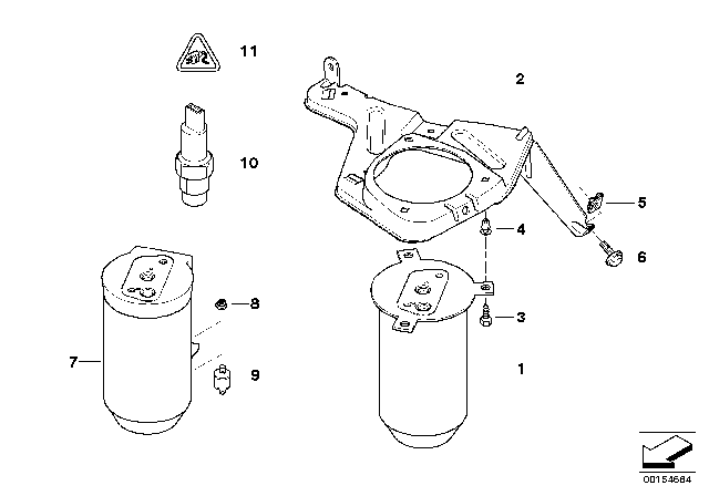 1997 BMW 528i Drying Container Diagram