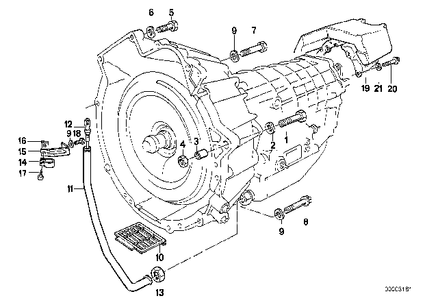 1992 BMW 535i Transmission Mounting Diagram