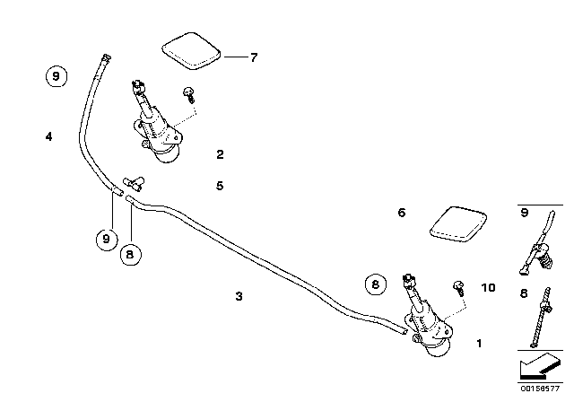 2008 BMW X5 Single Parts For Head Lamp Cleaning Diagram