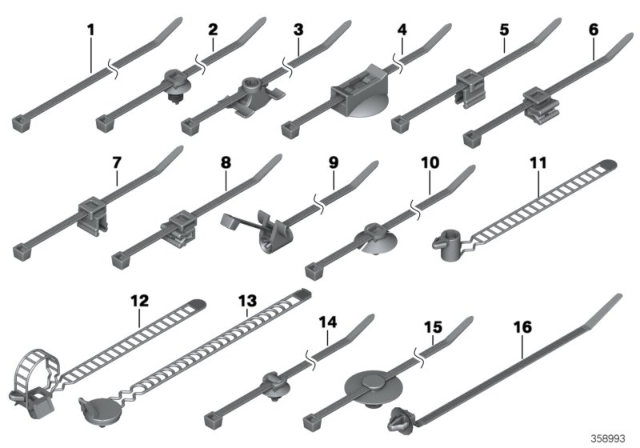 2015 BMW X3 Cable Tie Diagram