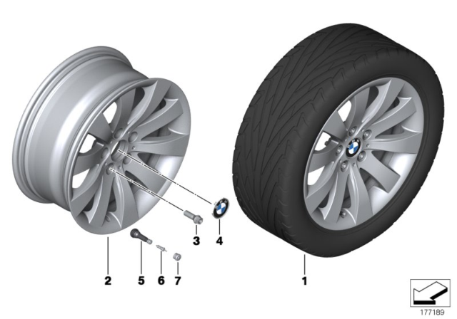 2015 BMW 760Li Light Alloy Rim Diagram for 36116777777