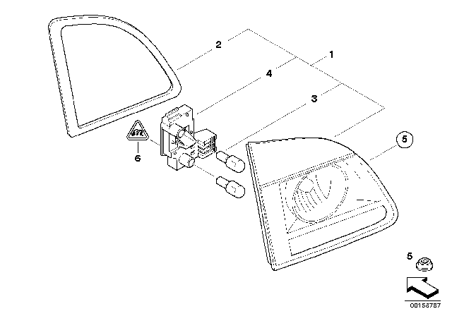 2007 BMW 530xi Bulb Socket, Rear Left Light Diagram for 63216935331