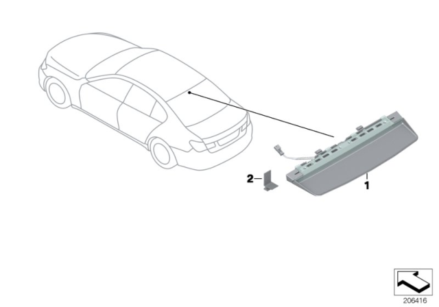 2011 BMW Alpina B7L Third Stoplamp Diagram for 63257182211